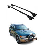 Barres de toit Transversales pour Kia Sportage 1993-2010 Fer Noir