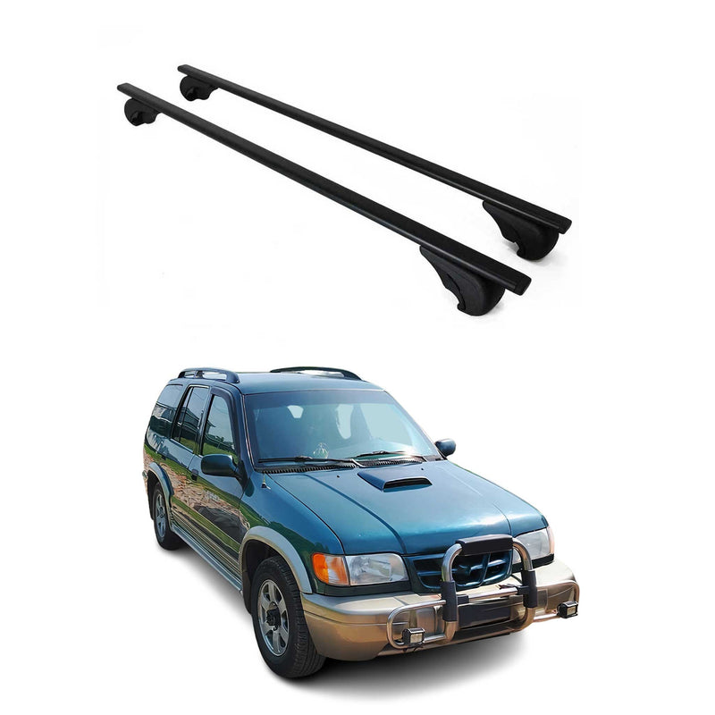 Barres de toit Transversales pour Kia Sportage 1993-2010 Fer Noir