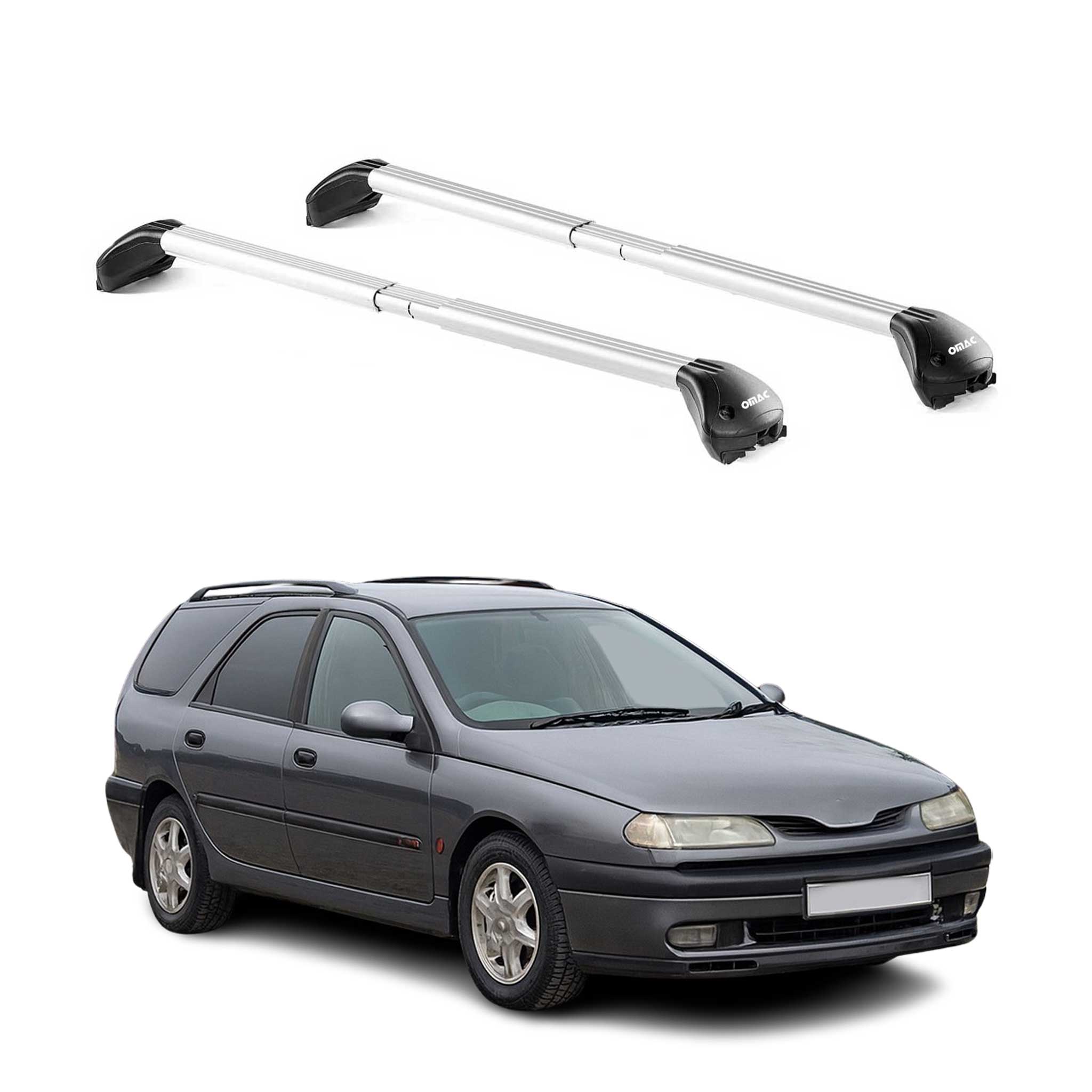 Barres de toit pour Renault Laguna I II III Wagon 1996-2015 5P Gris 2 pièces ABE