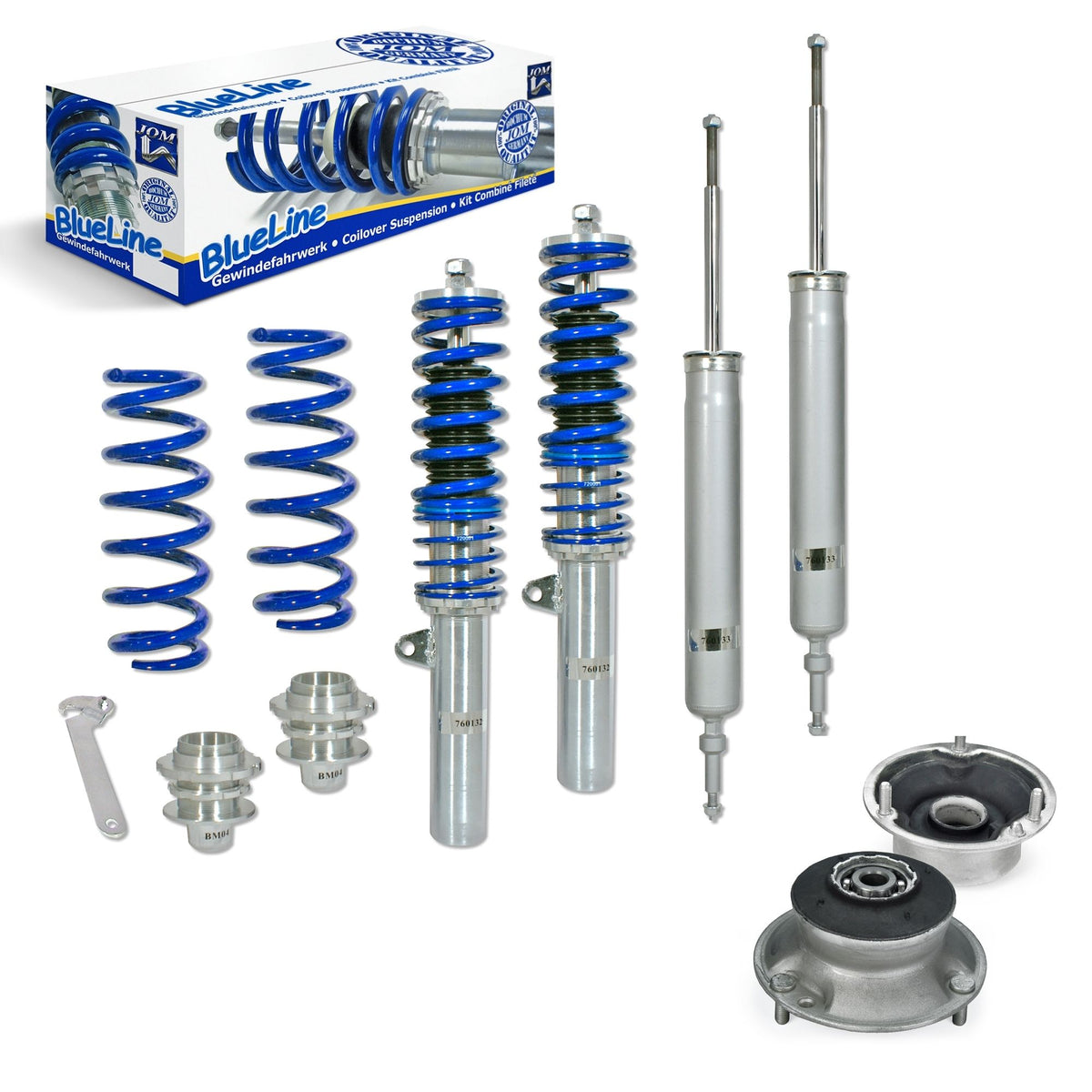 JOM BlueLine Combinés Filetés pour BMW Série 3 E90–E93/M3 2005–08 inkl. VA-Domlager