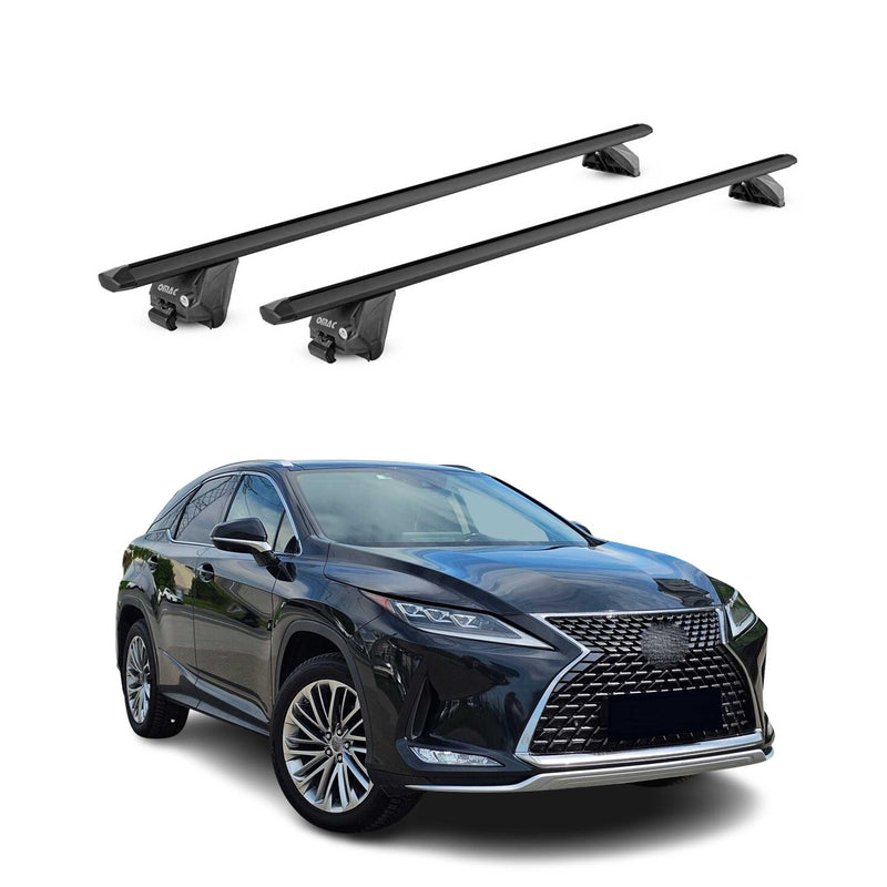 Barres de toit transversales pour Lexus RX L2 2016-2025 Alu Noir 2 pièces ABE