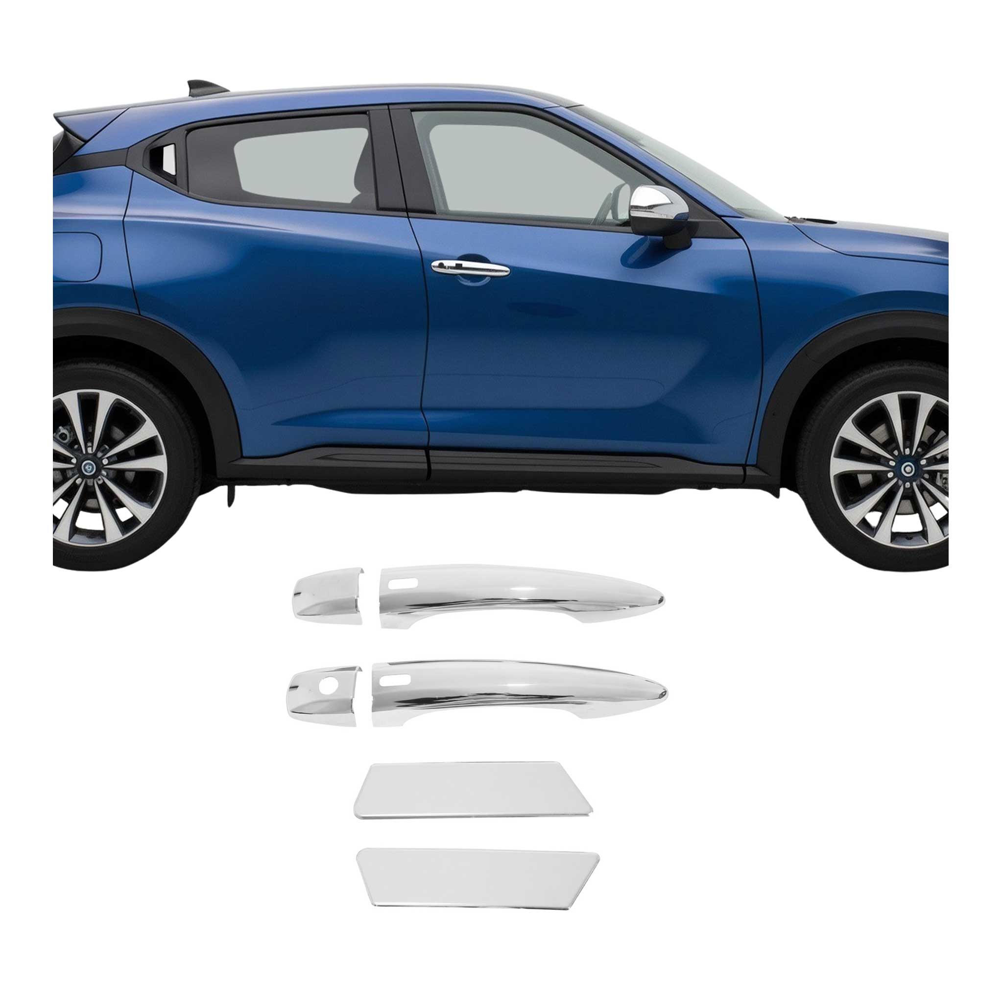Couverture de poignée de porte pour Nissan Juke 2019-2026 en Acier Inoxy 6 Pcs