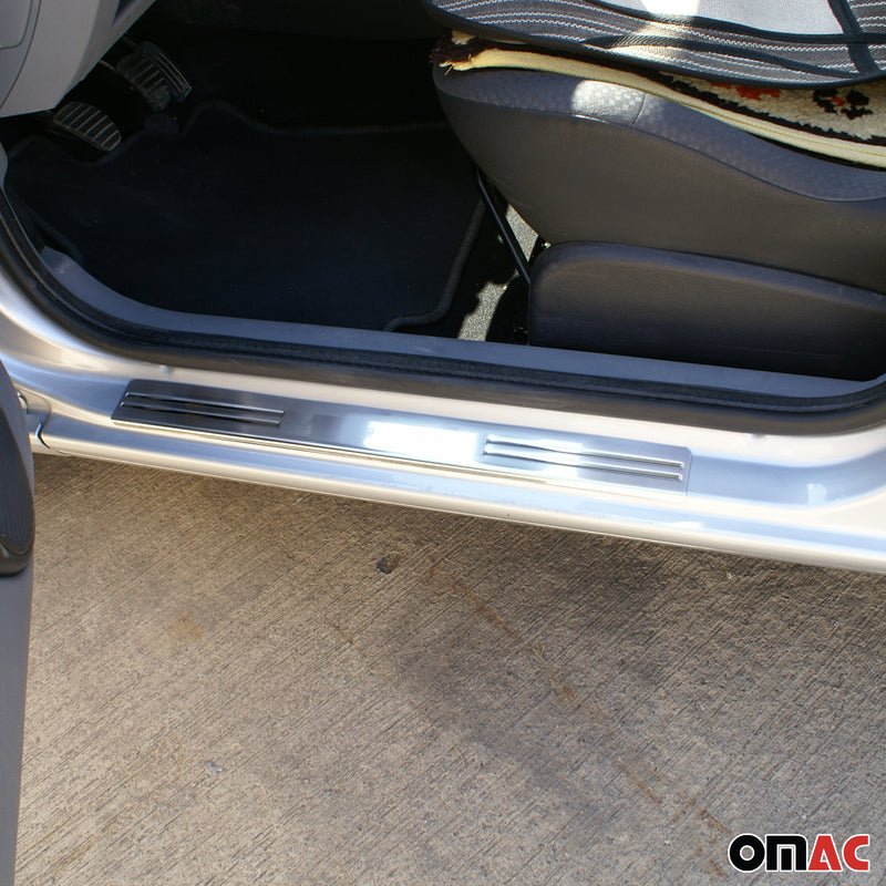 Seuils de porte pour Renault Clio III 2005-2019 en acier inox Chromé