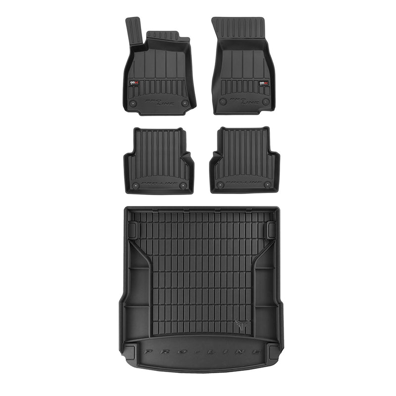 OMAC Kit Tapis de sol et coffre pour Audi A6 C8 4A Break Allroad 2018-2024 Noir