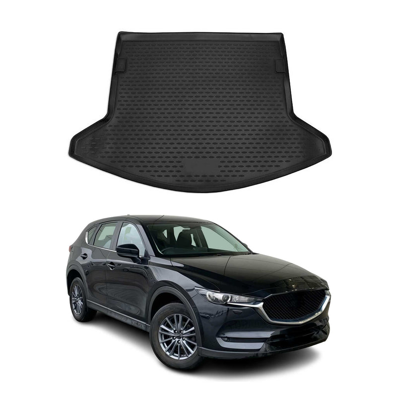 OMAC Tapis De Coffre pour Mazda CX-5 2017-2025 en caoutchouc Noir
