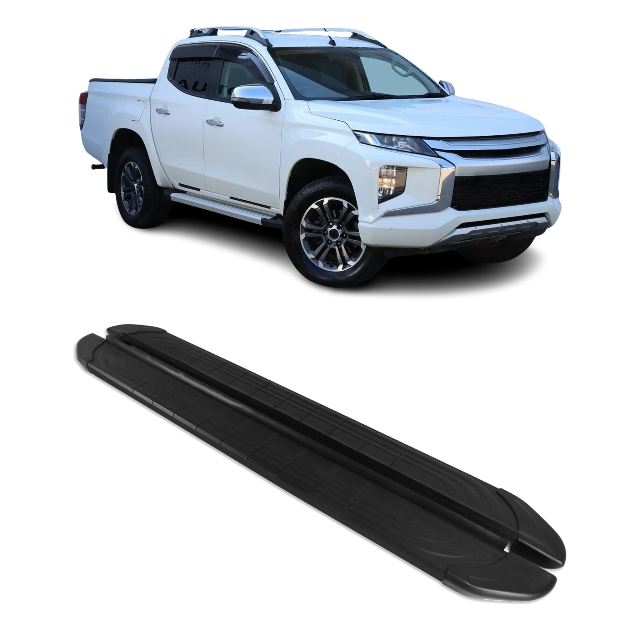 Marchepieds Latéraux pour Mitsubishi00 V 2015-2023 2Pcs Aluminium Noir