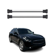 Barres de toit transversales pour Infiniti FX S50 2003-2008 Aluminium Gris