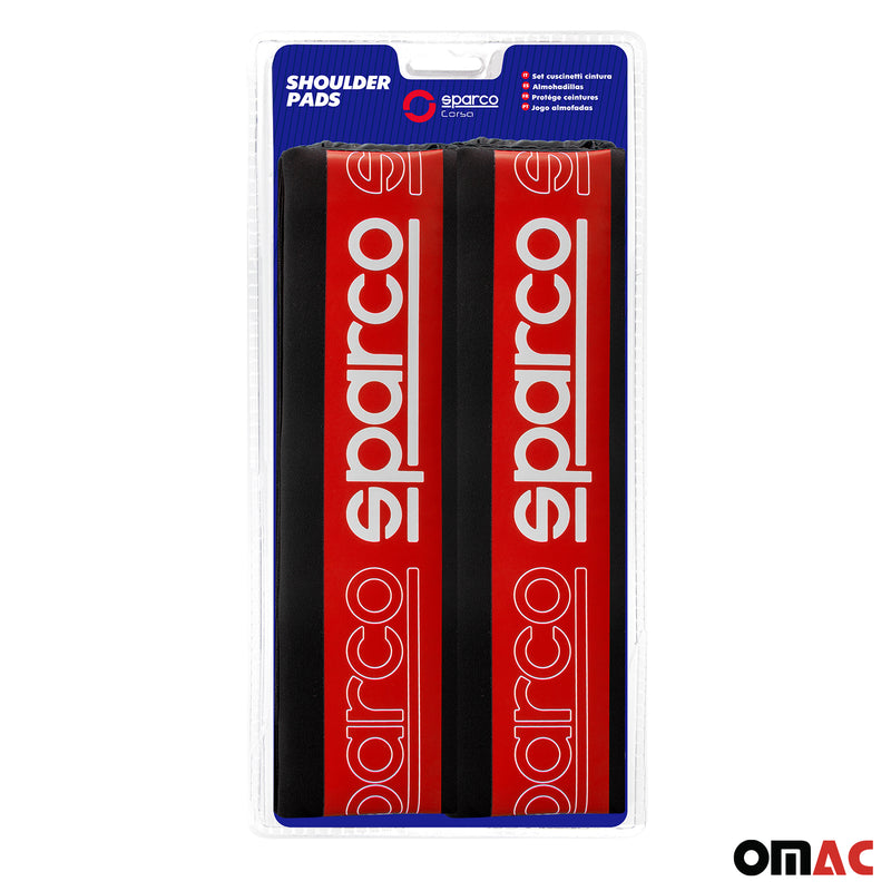 SPARCO coussin de ceinture coussinet de ceinture de sécurité 2 pièces noir rouge