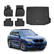 OMAC Kit Tapis de sol et coffre pour BMW X3 G01 2017-2024 Premium Noir