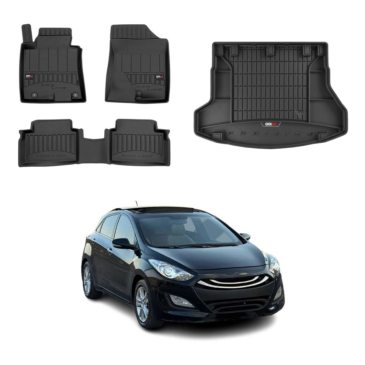 OMAC Kit Tapis de Sol et Coffre pour Hyundai i30 II Break 2012-2017