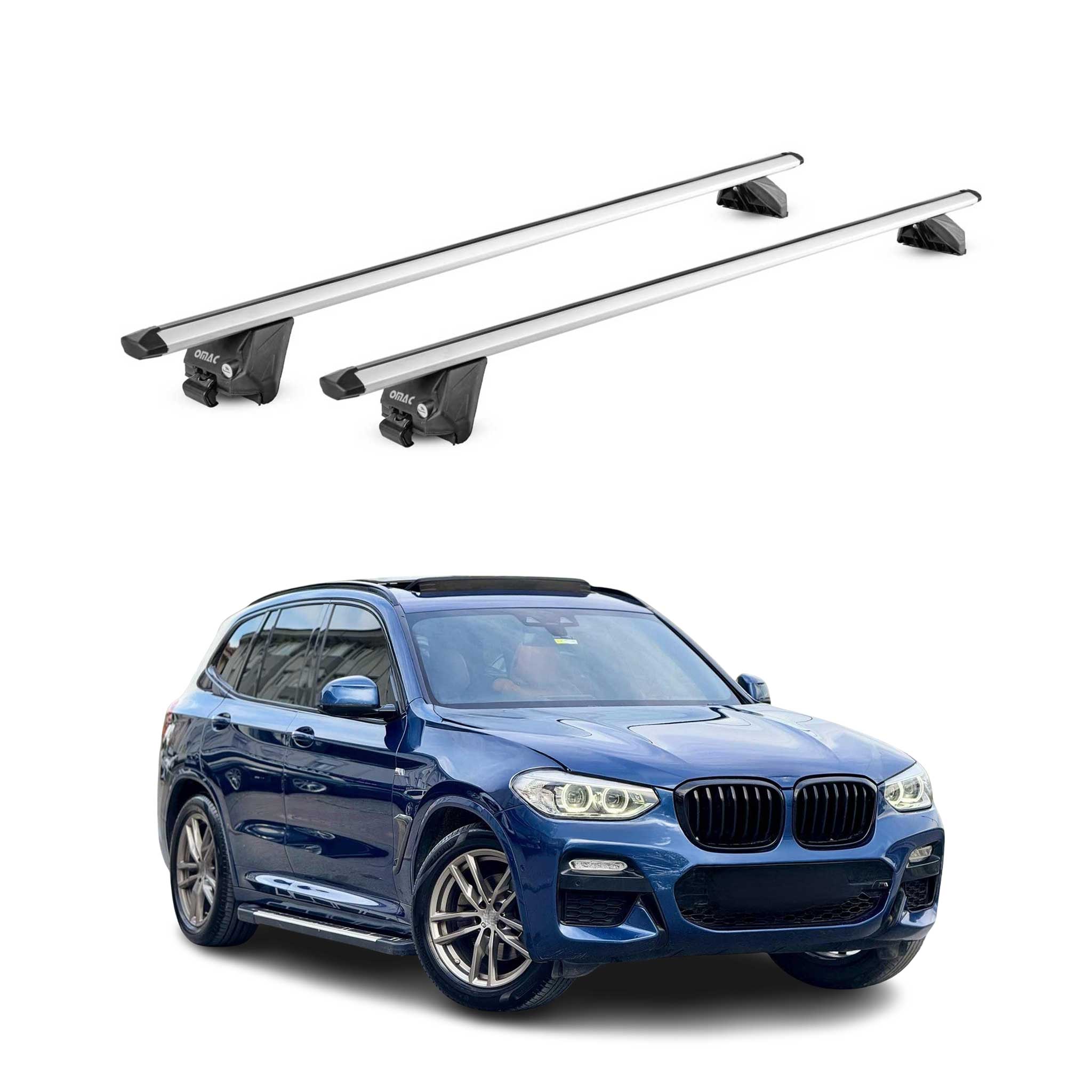 Barres de toit transversales pour BMW X3 G01 2017-2024 Alu Gris Argenté 2x ABE