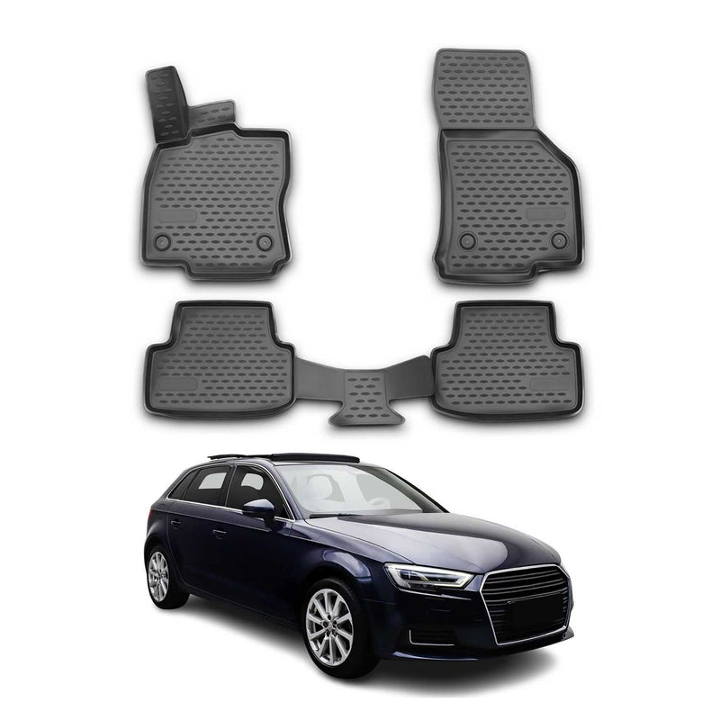 Tapis de Sol pour Audi A3 2012-2020 Sportback Caoutchouc TPE Noir