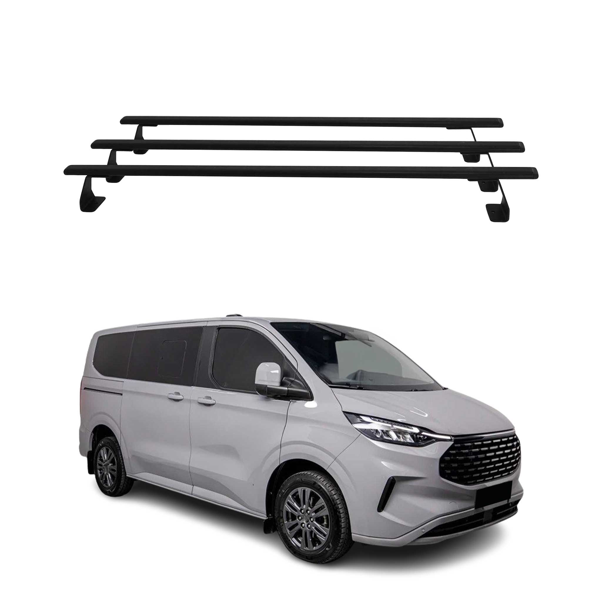 Barres de toit transversales pour VW Transporter T7 2023-2026 Acier Noir 3Pcs