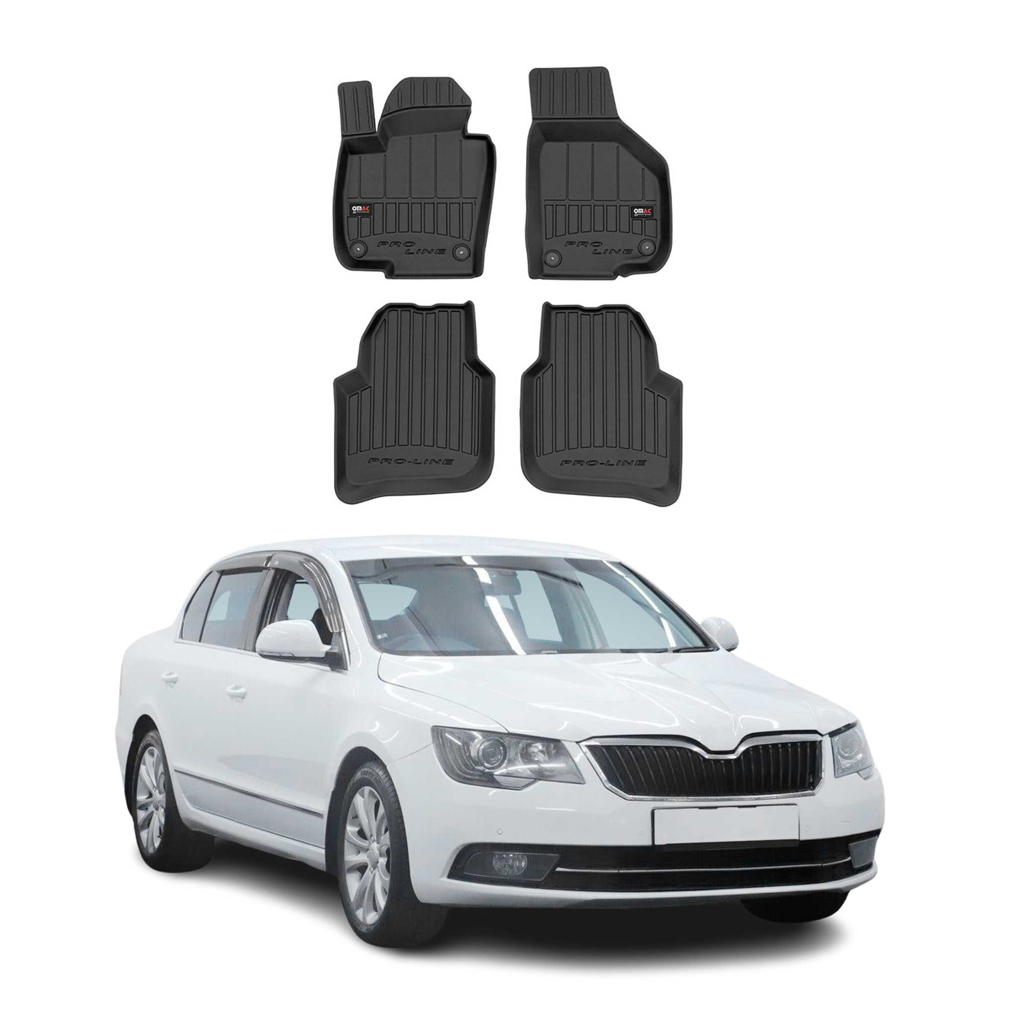 Tapis de Sol pour Skoda SuperB 2008-2015 TPE Noir