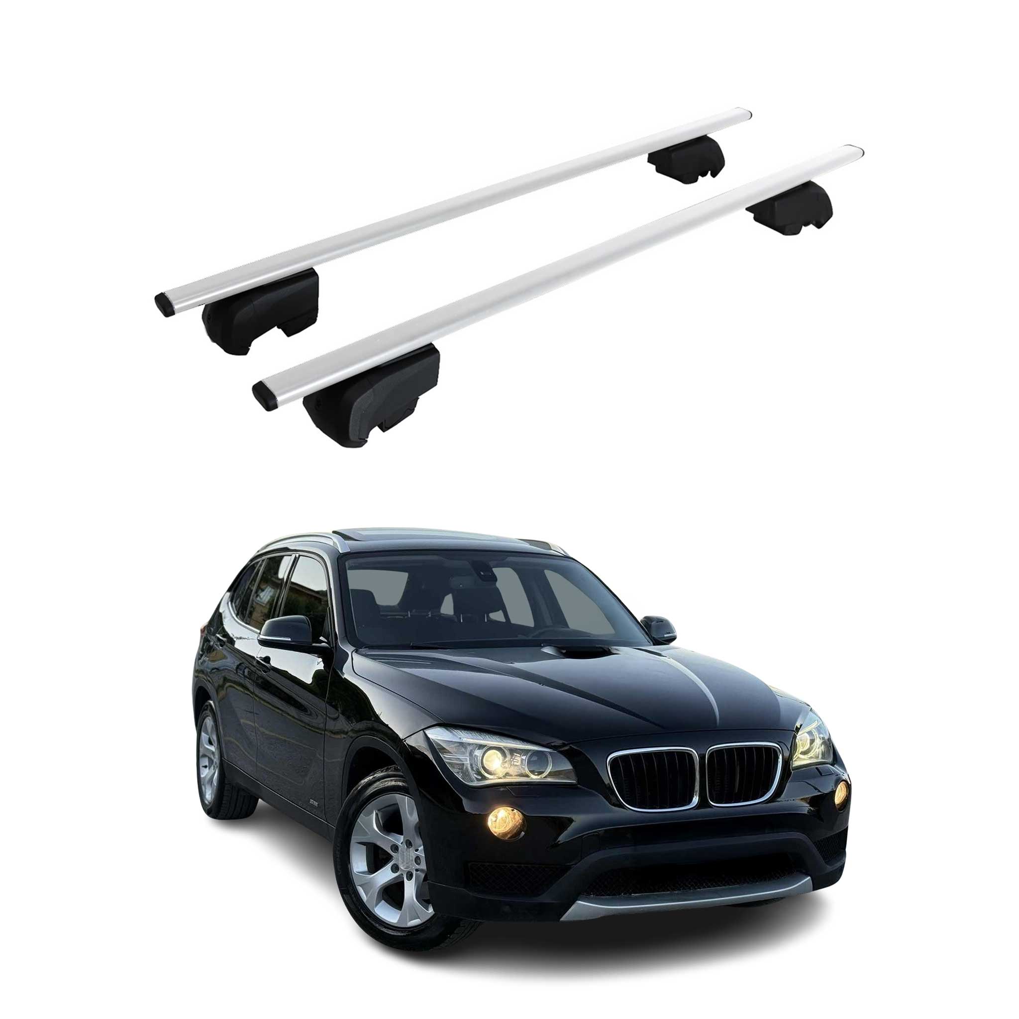 Barres de toit transversales pour BMW X1 E84 2009-2015 Fer Gris 2x