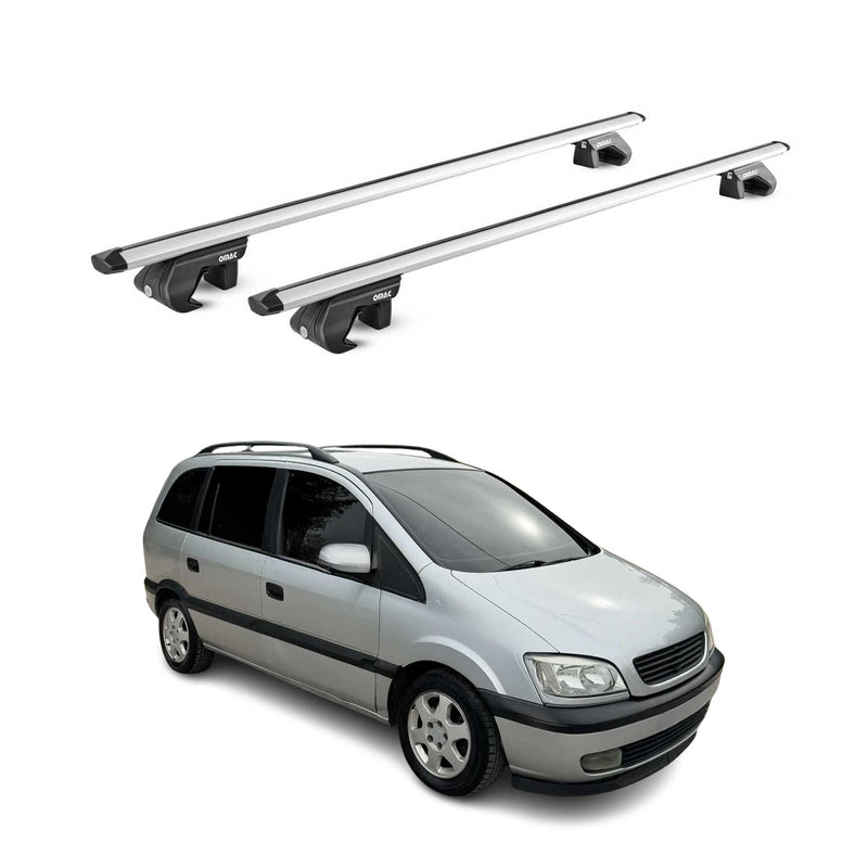 Barres de toit transversales pour Opel Zafira A 1999-2005 Alu Gris 2 pièces ABE