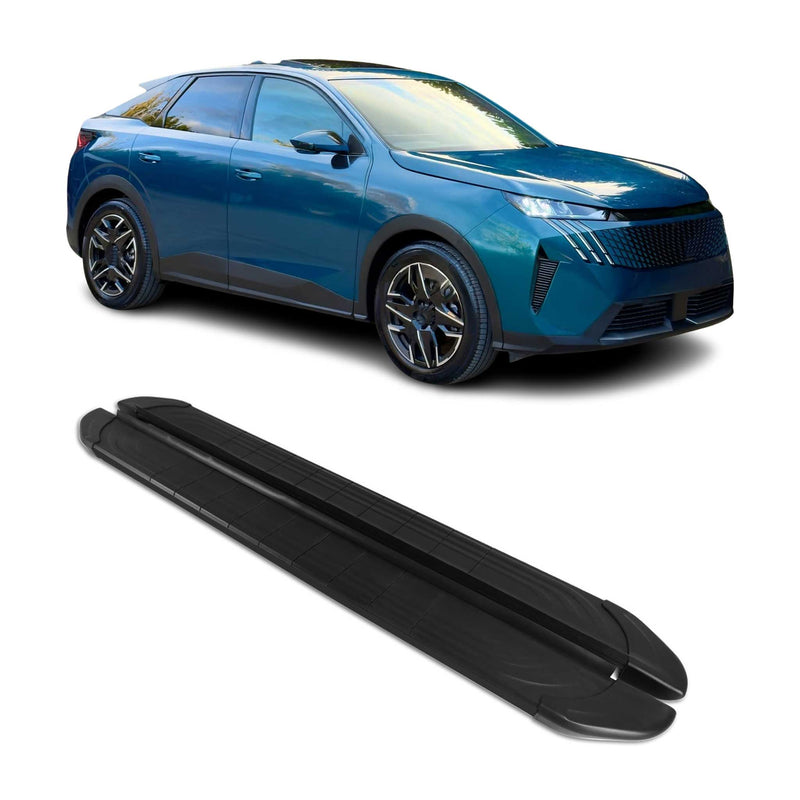 2024-2025 Peugeot 3008 III Marchepieds Latéraux pédale Alu Noir 2Pcs