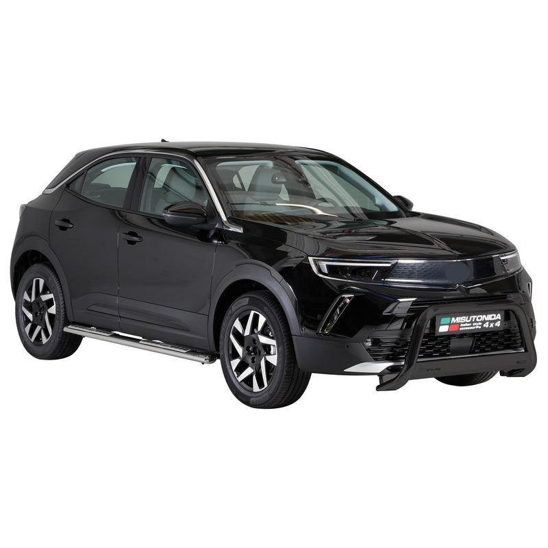 Pare-buffle Avant pour Opel Mokka 2021-2025 63mm en Acier Inoxydable Noir