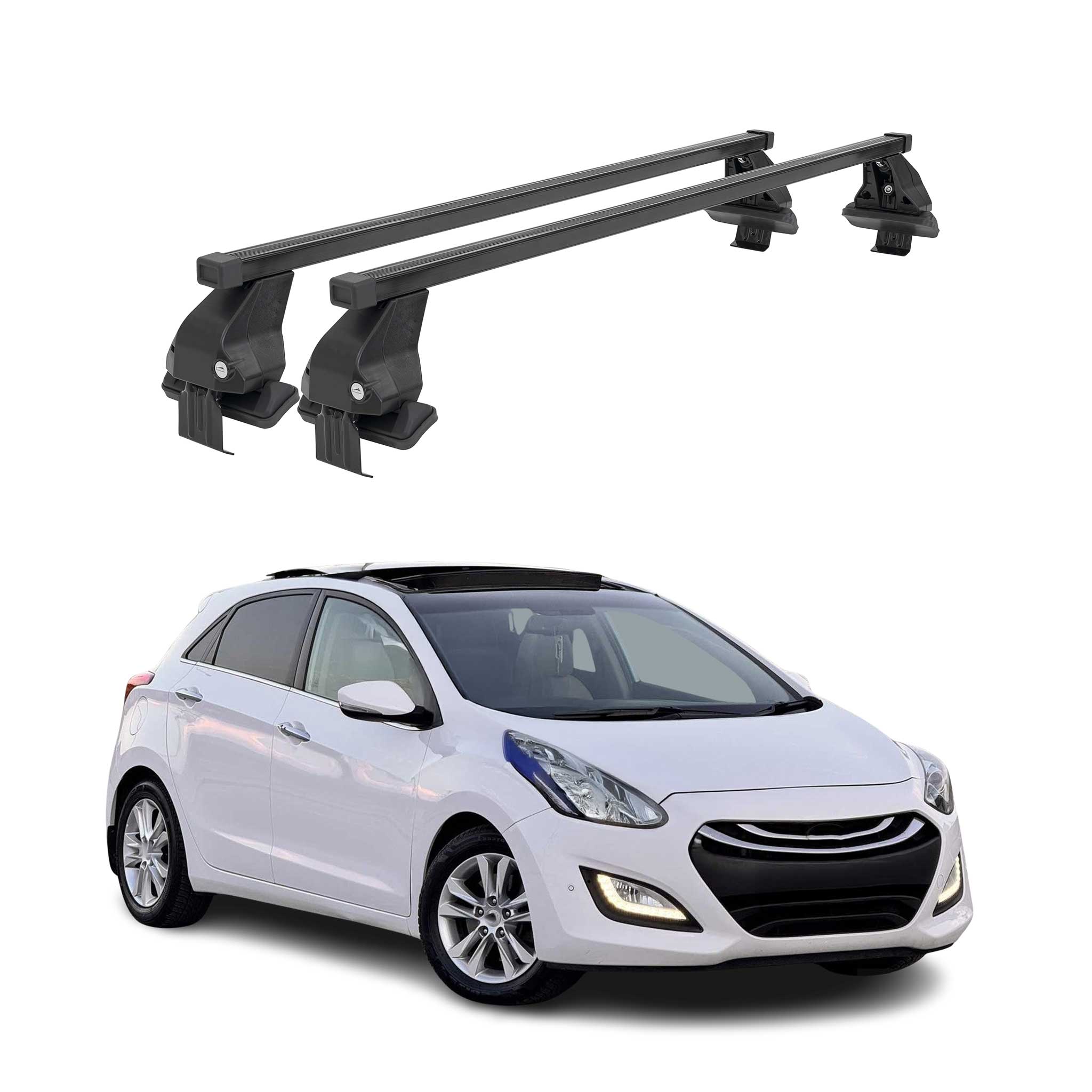 Barres Transversales Menabo pour Hyundai i30 2011-2015 Noir