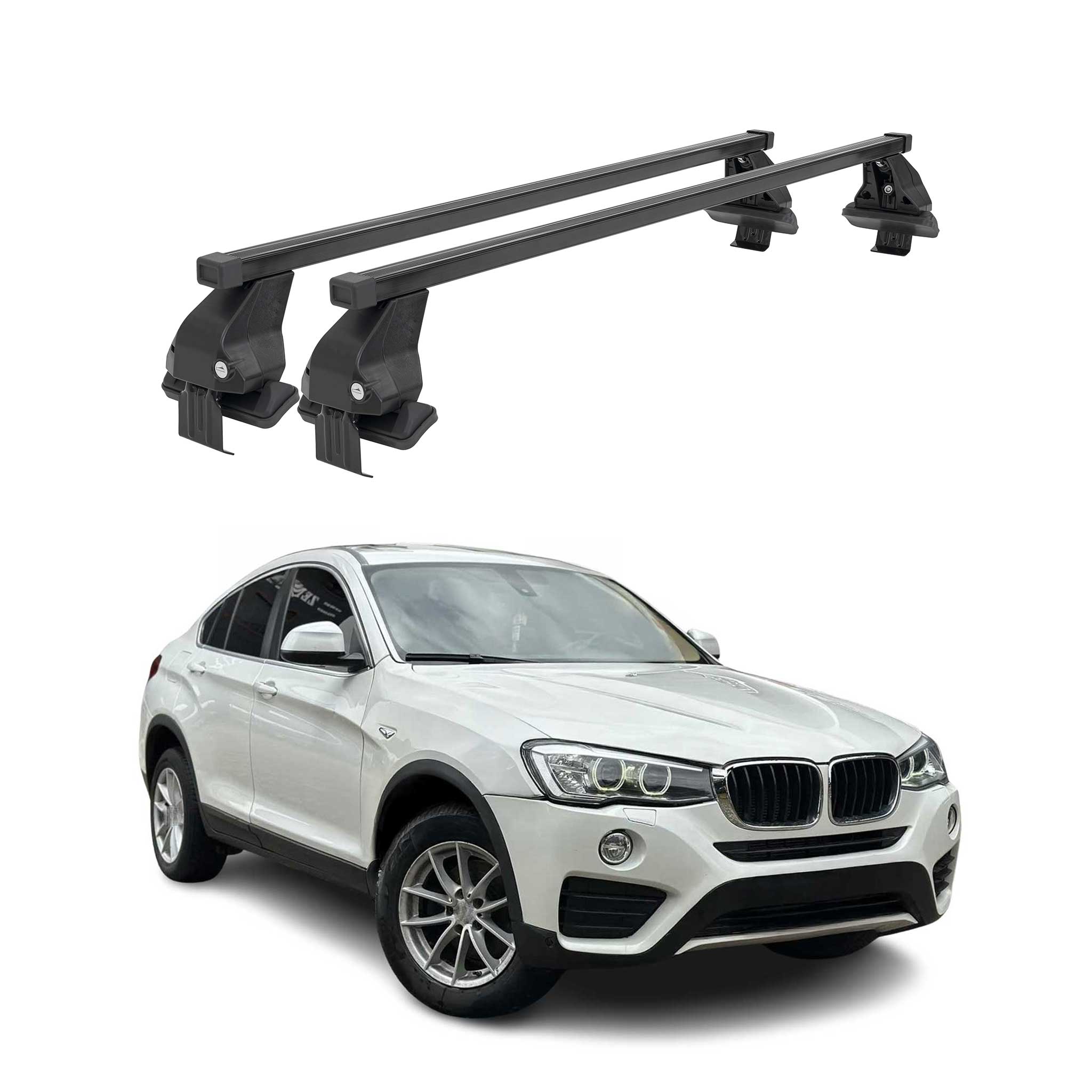 Barres de toit transversales Menabo pour BMW X4 F26 2014-2018 Noir