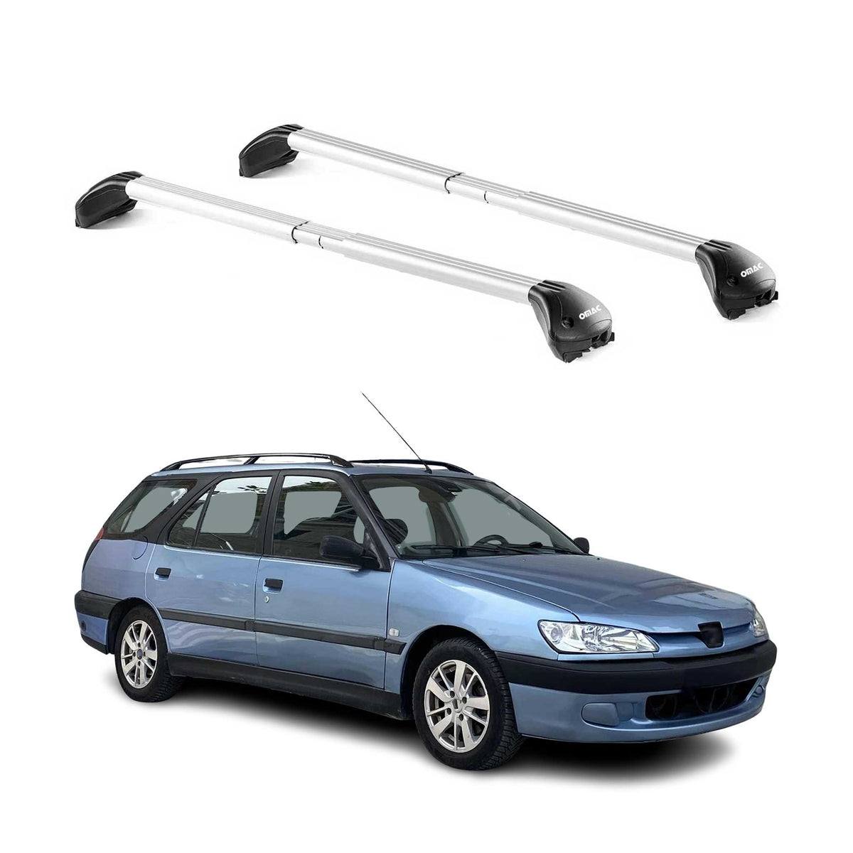 Barres de toit pour Peugeot 306 307 308 Wagon 1994-2014 Gris Argenté 2x ABE