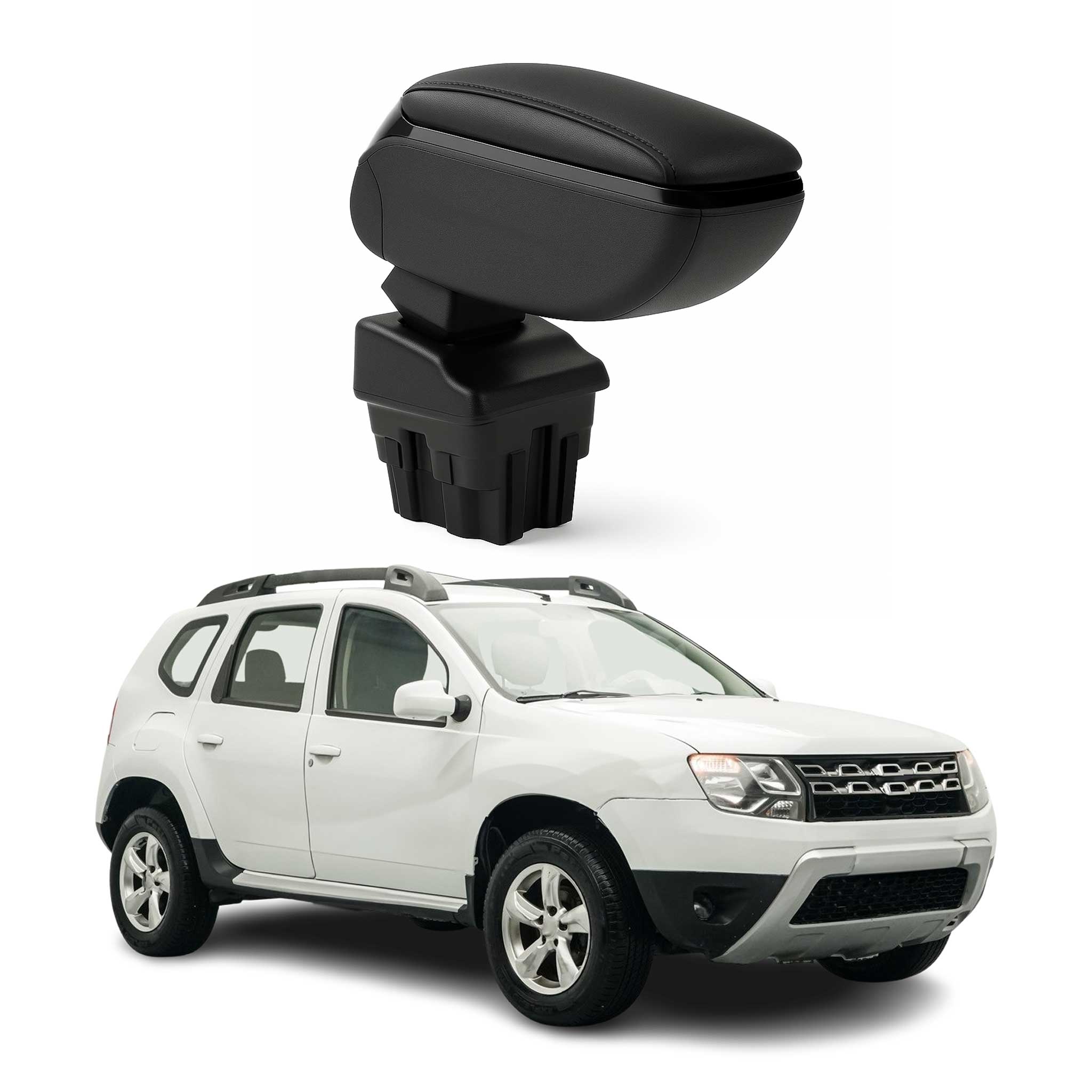 Accoudoir pour Dacia Duster 2010-2017 Vinyl Abs Noir Coulissant