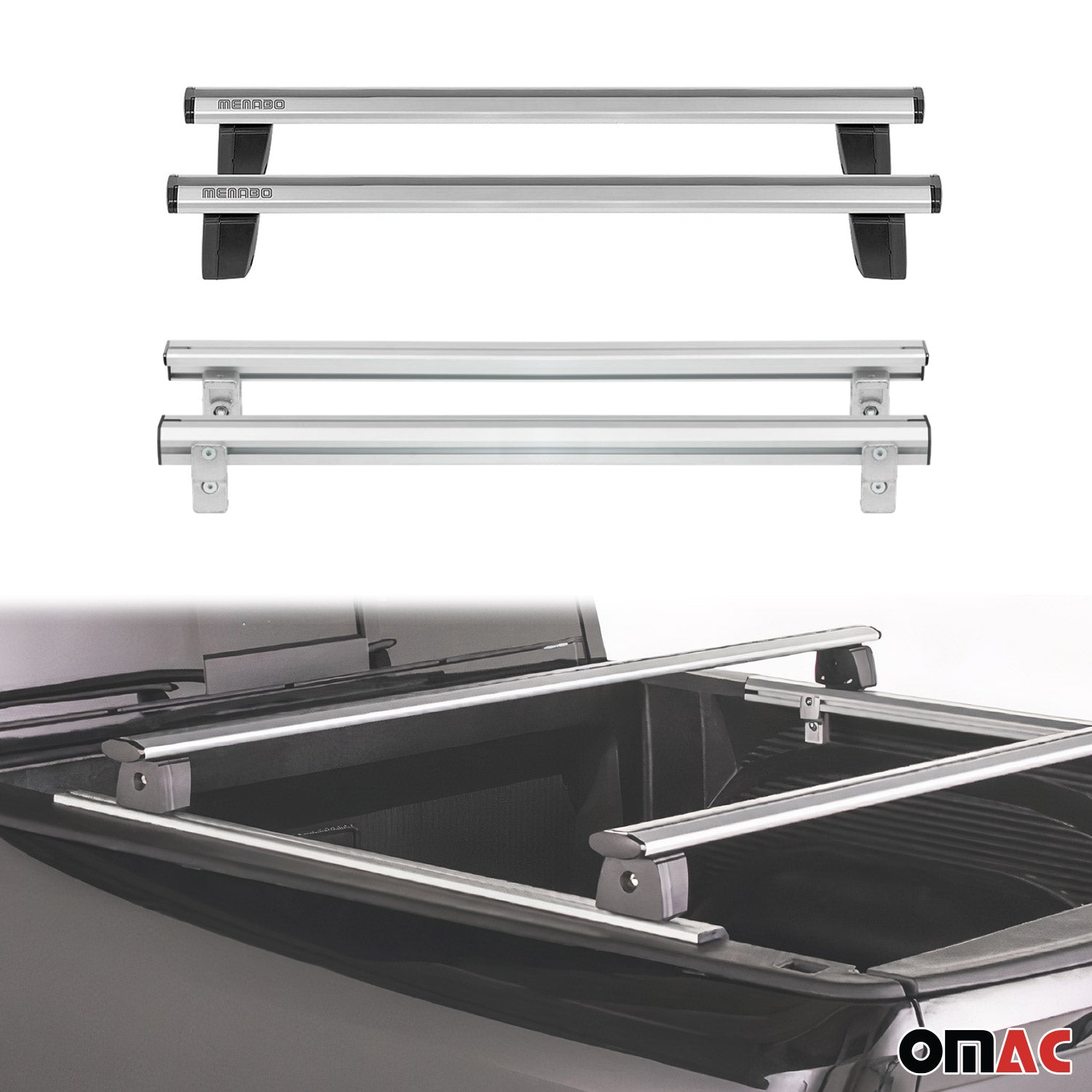 Menabo Barre-Traverse de Toit Porte-bagages pour Fiat Strada Alu