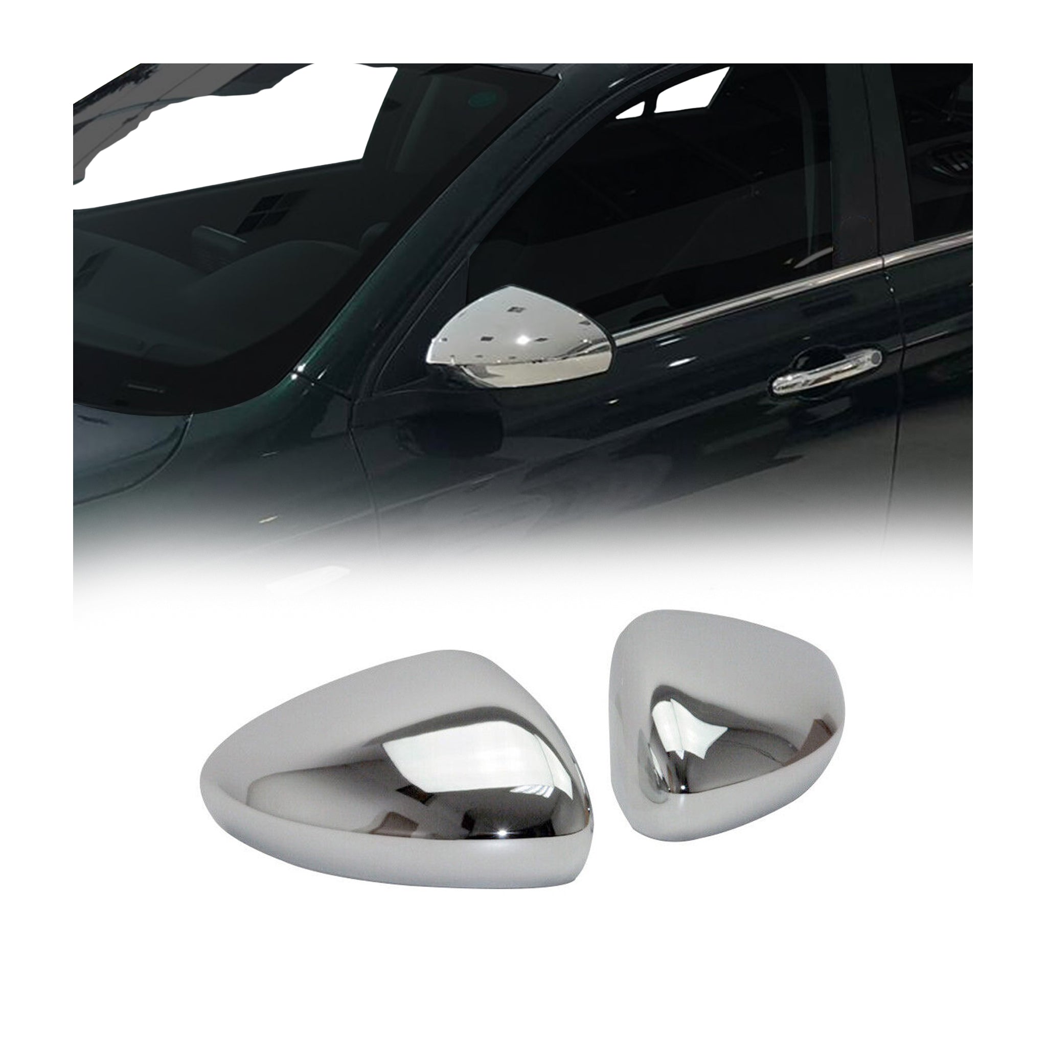 Coques de Rétroviseurs pour Fiat Tipo 2015-2026 en ABS Argent Chromé 2x