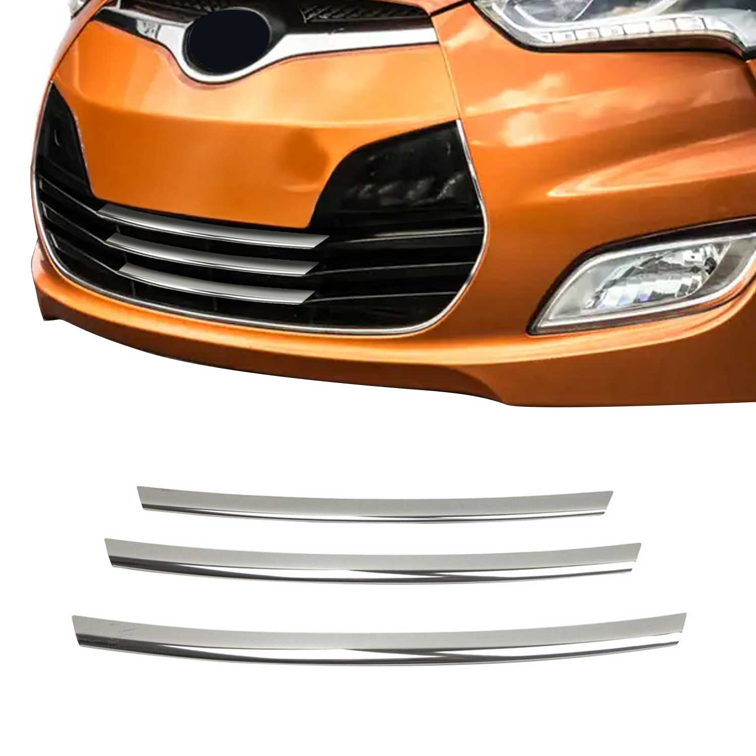 Moulure de Grille de Calandre pour Hyundai Veloster 2011-2018 Chromé 3Pcs