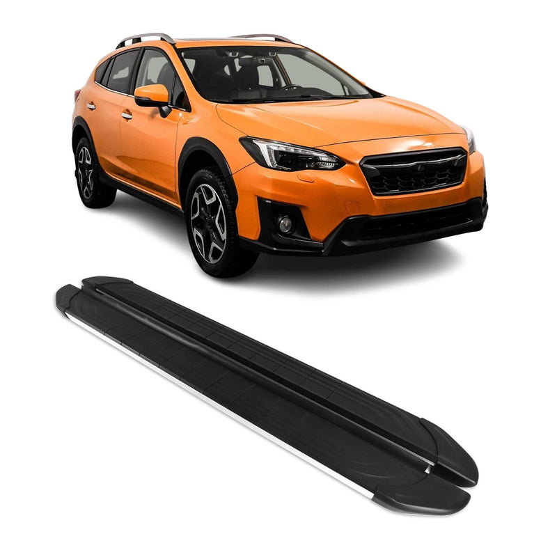 Marchepieds Latéraux pédale pour Subaru XV 2012-2018 Aluminium Gris Noir 2Pcs