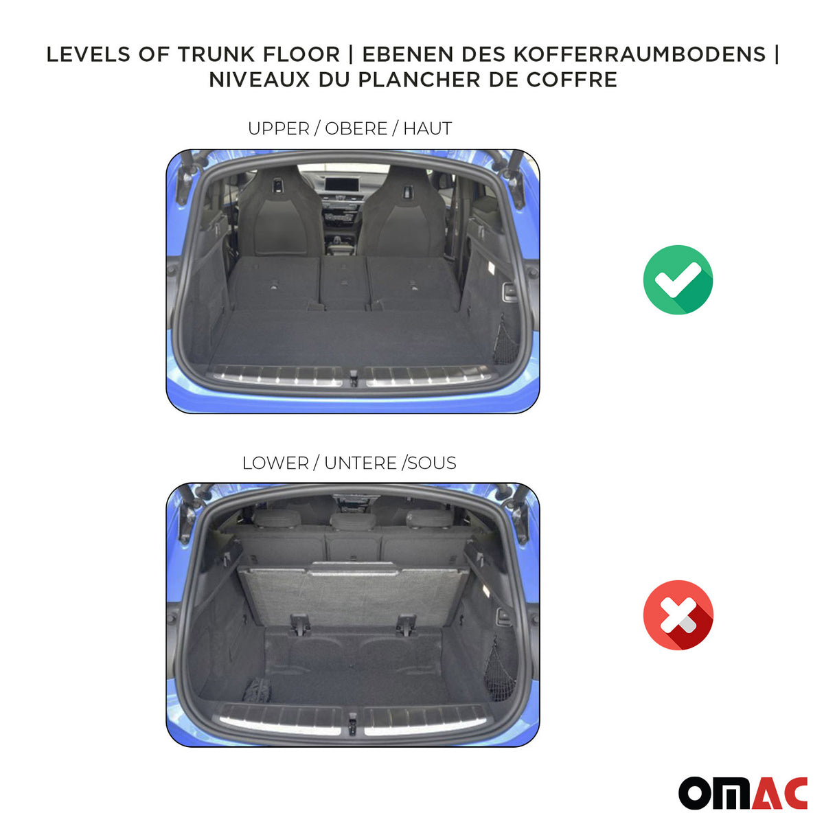 Tapis de Coffre pour Nissan X-Trail III T32 2017-2021 Facelift TPE Noir