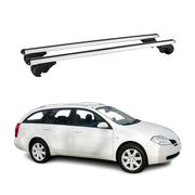 Barres de toit Transversales pour Nissan Primera WP12 2002-2008 Aluminium Argent