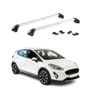 Barres de toit transversales pour Ford Fiesta mk7 Active 2018-2023 Alu Gris ABE