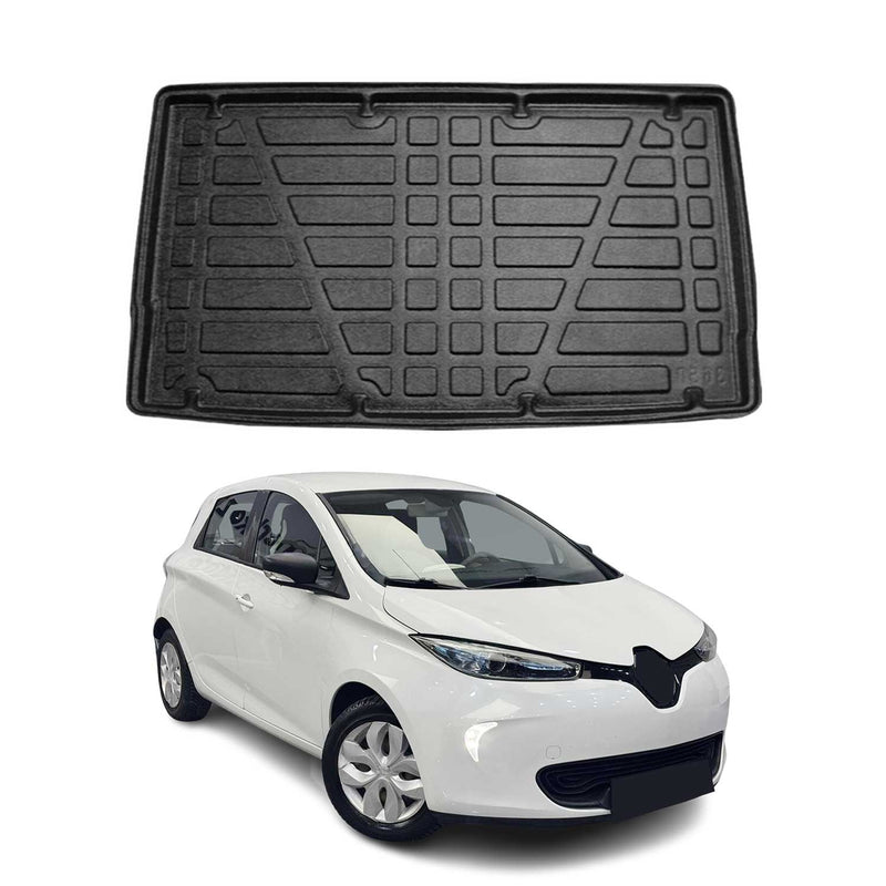 Tapis de Coffre pour Renault Zoe 2012-2022 HB en TPE Noir