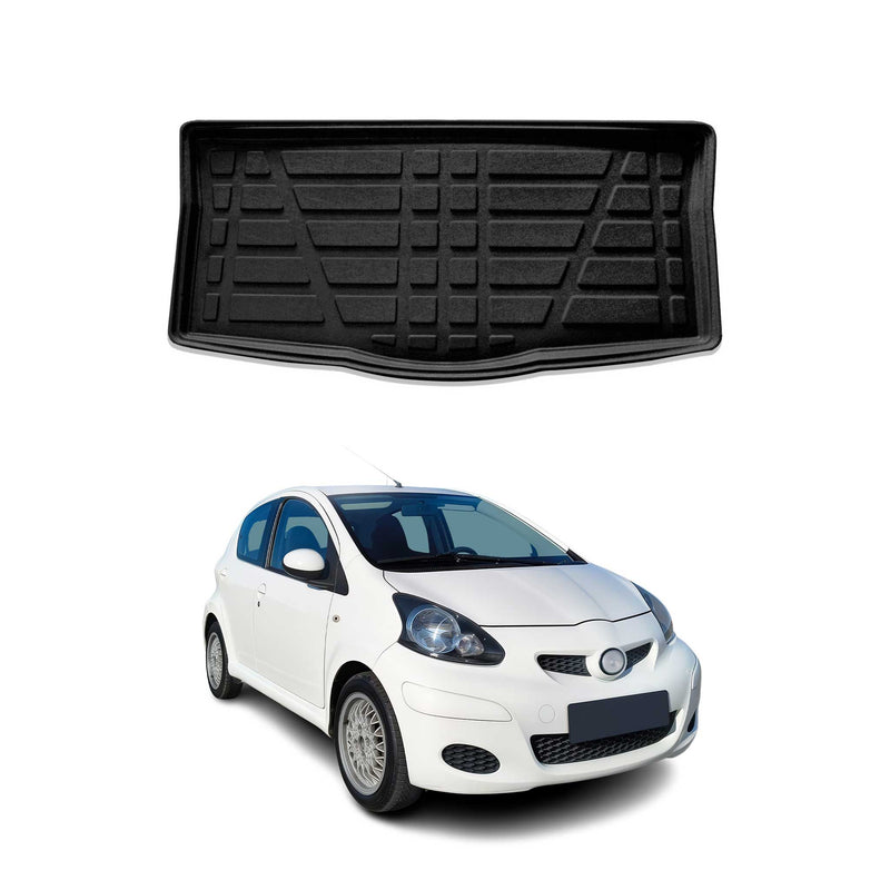 Tapis de Coffre pour Toyota Aygo 2005-2014 en TPE Noir