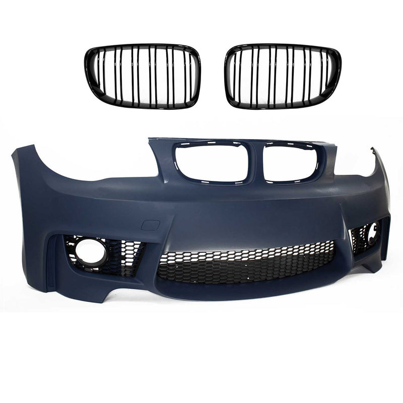 JOM Pare-chocs avant pour BMW Series 1 E81/E82/E87/E88 2004-2013 Plastique Noir
