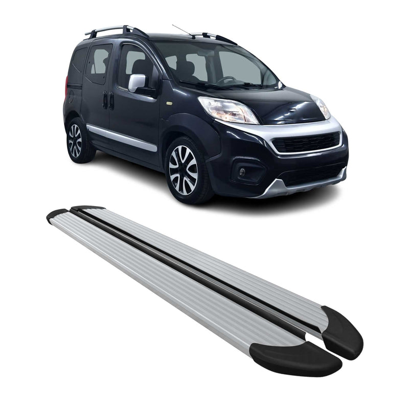 Marchepieds Latéraux pédale pour Fiat Fiorino 2007-2021 Aluminium Argent 2Pcs