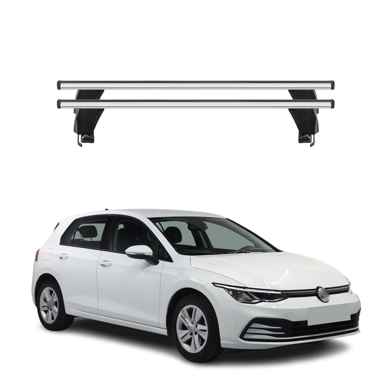 Menabo Barres de toit Transversales pour VW Golf VIII 2019-2025 Alu Gris 2x ABE