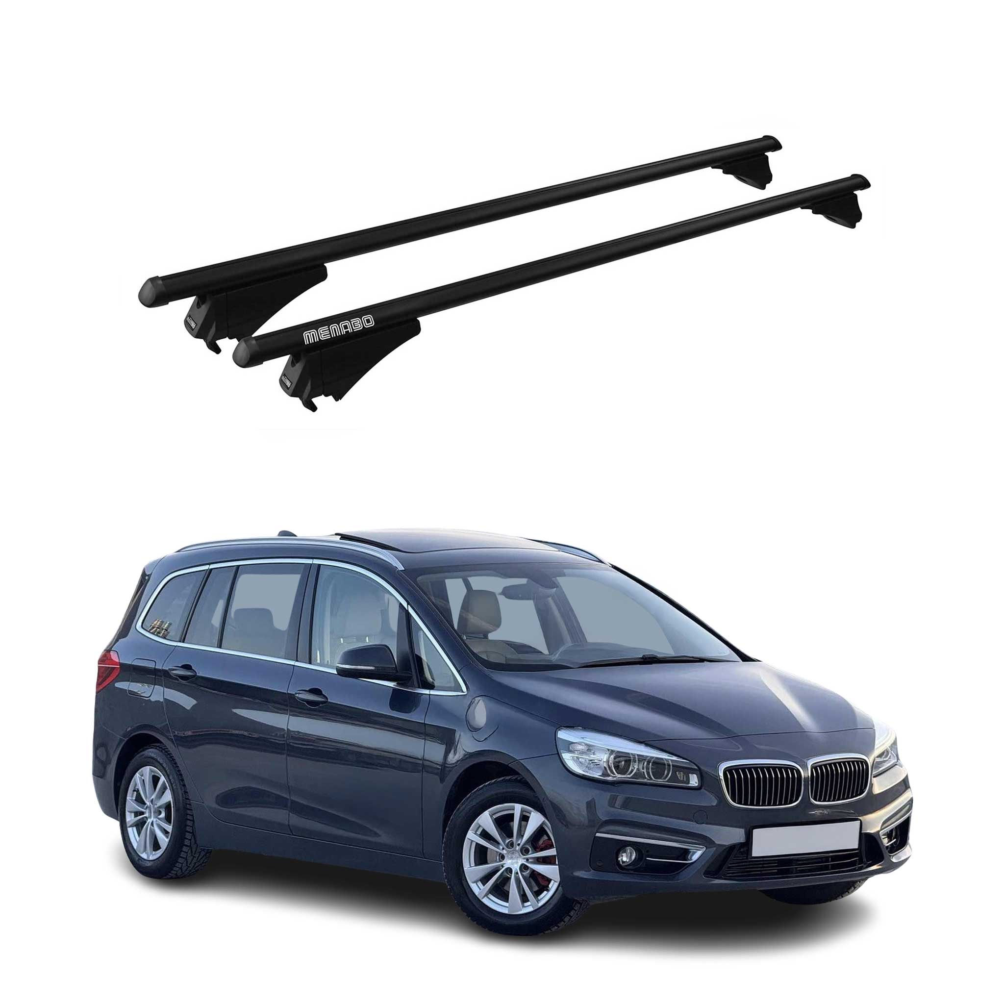 Tiger Barres de toit transversales pour BMW Série 2 Gran Tourer F46 2014-24 Noir