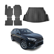 Kit Tapis de sol et coffre pour Toyota RAV4 2019-2025 TPE Noir