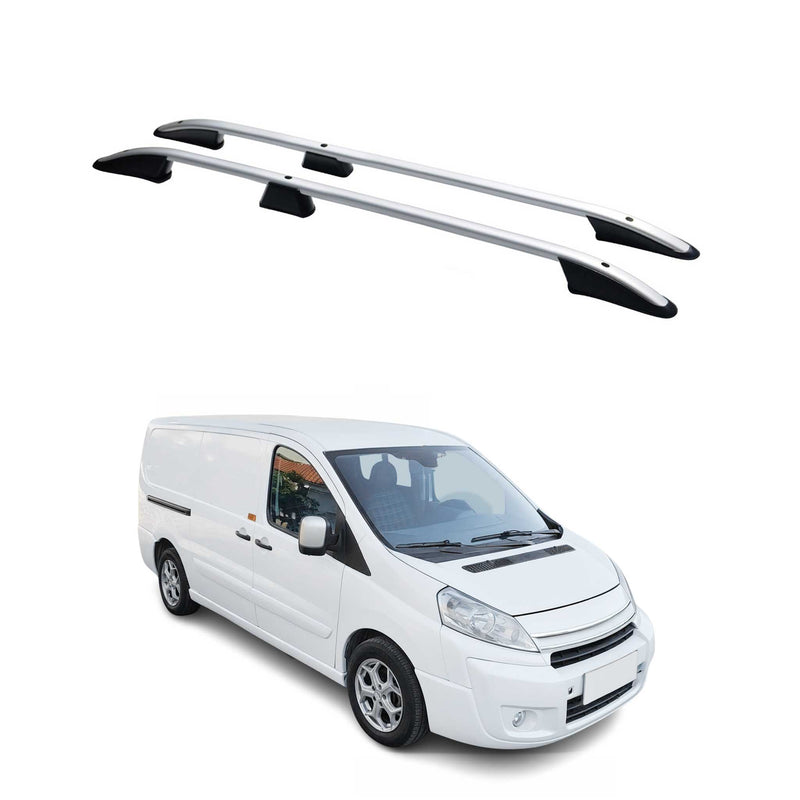Barres de toit longitudinales pour Citroen Jumpy 2006-2016 L2 Aluminium Gris
