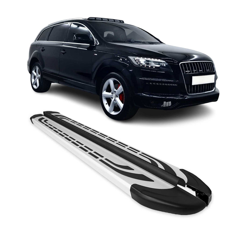 Marchepieds latéraux pédale pour Audi Q7 4LB 2006-2015 2Pcs Alu Gris