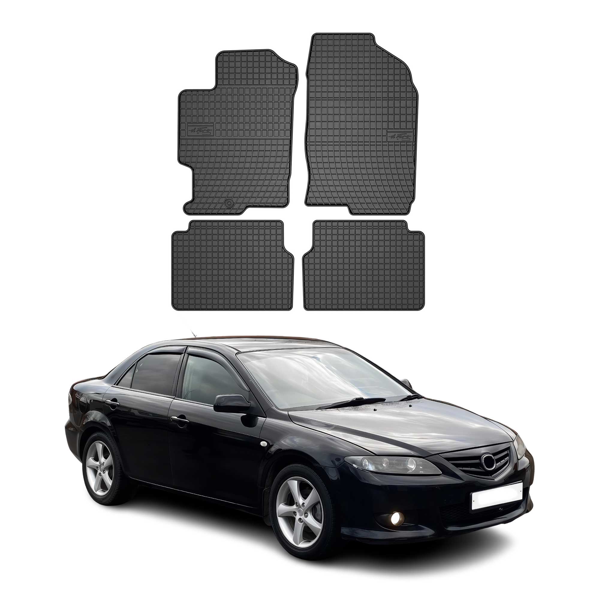 Tapis de Sol pour Mazda Mazda 6 2002-2007 Caoutchouc Noir