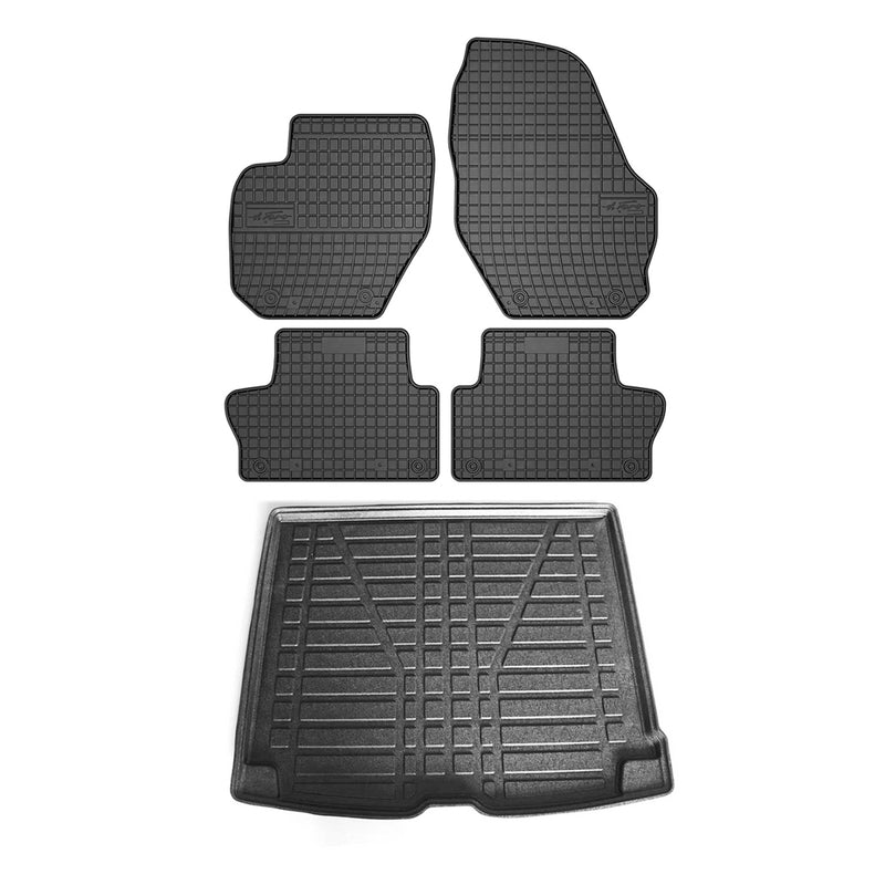 Kit Tapis de sol et coffre pour Volvo XC60 2009-2019 Noir TPE