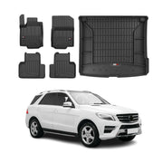 Kit Tapis de Sol et Coffre pour Mercedes Classe ML W166 2011-2015 TPE Noir