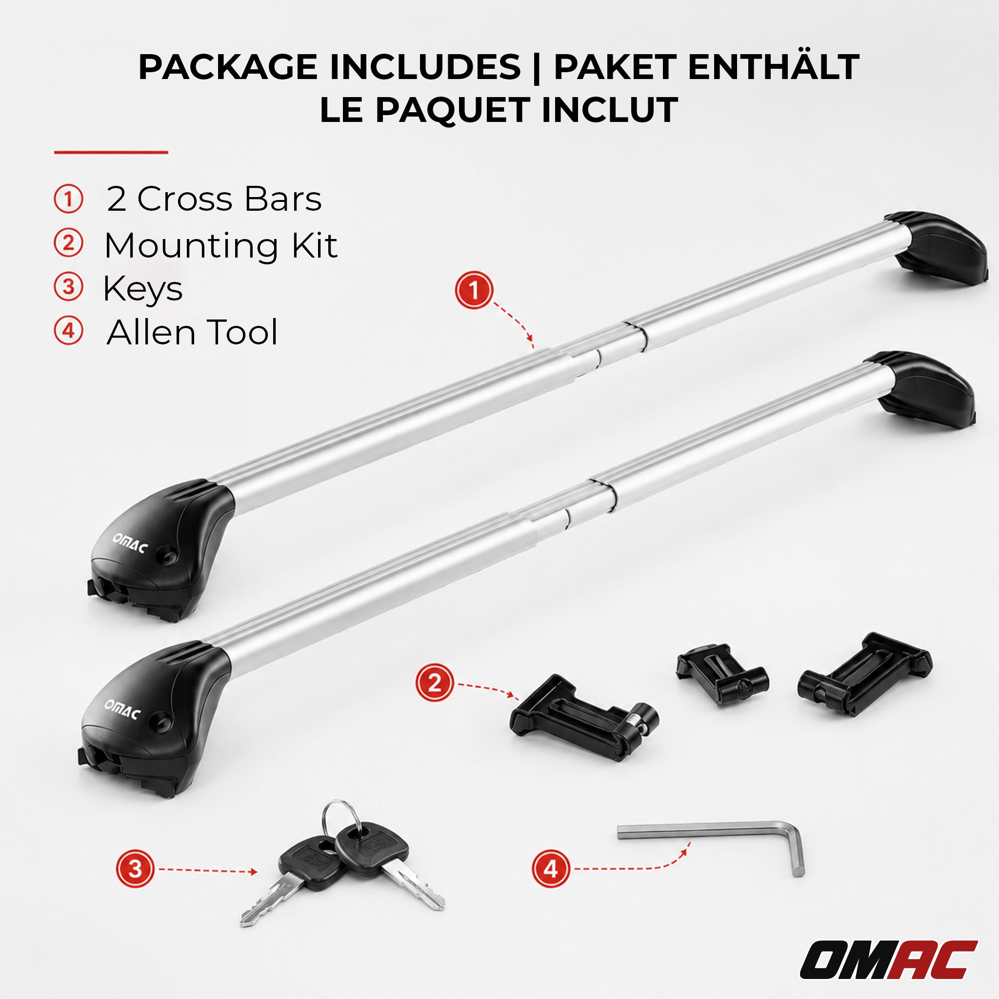 Barres de toit transversales pour Kia Ceed III Break 2019-2026 Alu Gris ABE