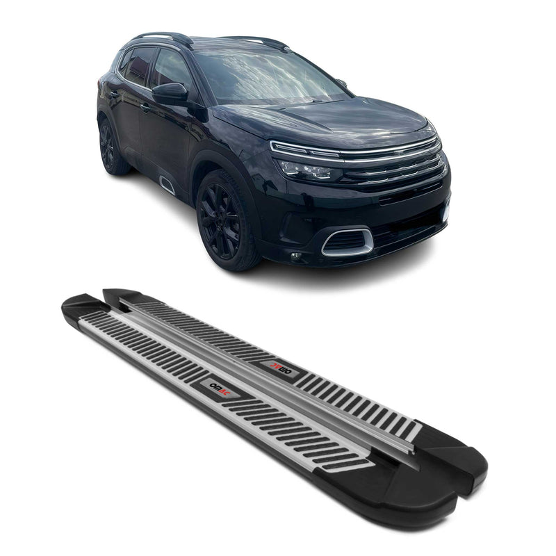 Marchepieds Latéraux pour Citroen C5 Aircross 2018-2025 Aluminium Noir Gris 2Pcs