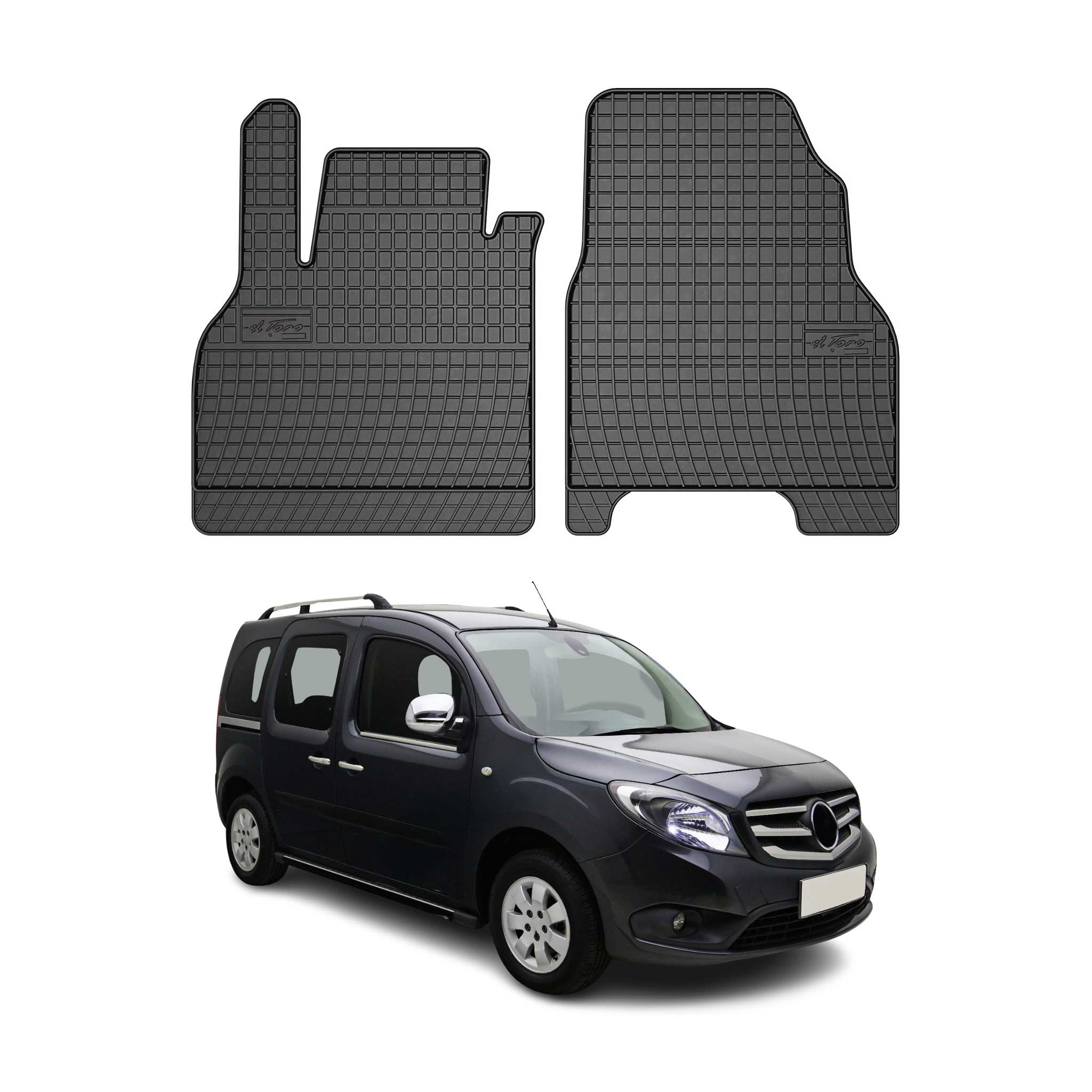 Tapis de Sol pour Mercedes Citan 2012-2021 Caoutchouc Noir