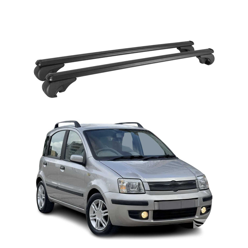 Barres de toit Transversales pour Fiat Panda 1980-2024 Aluminium Noir