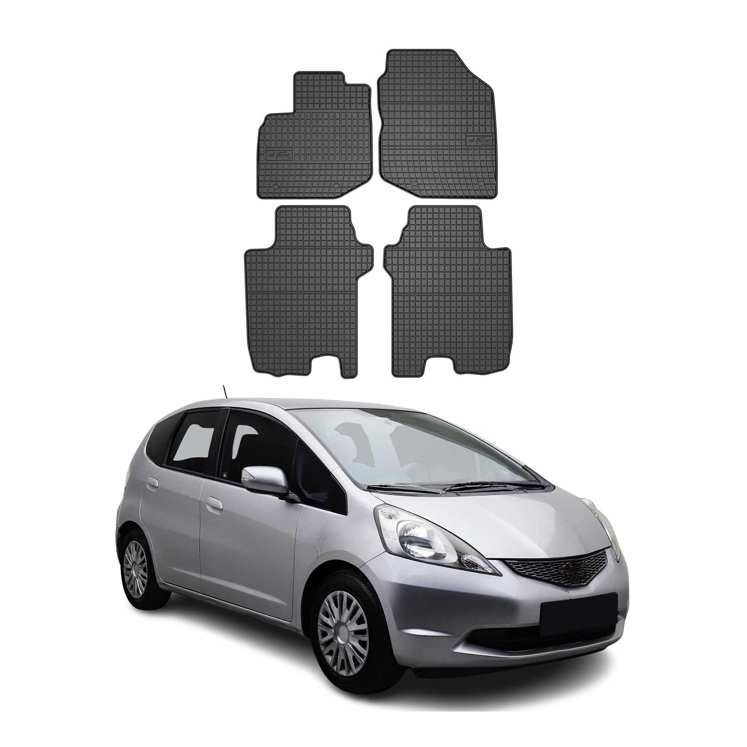 Tapis de Sol pour Honda Jazz 2007-2014 Caoutchouc Noir